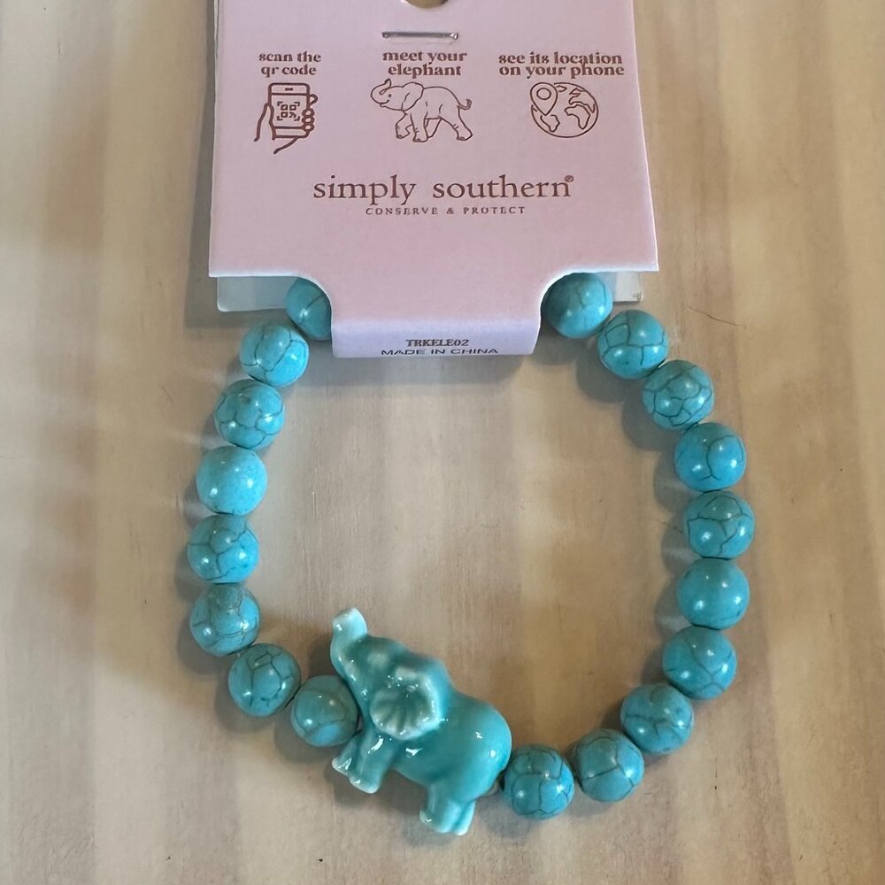 Turquoise Elephant Beaded Tracking Bracelet